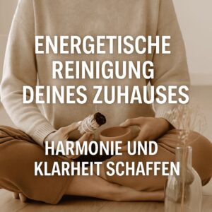Wohnzimmer mit Licht, Kristallen und Räucherwerk für energetische Reinigung und positive Atmosphäre